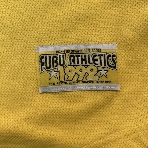 Vintage FUBU Sports Athletics 1992 Jersey 2000s Y2K Yellow L Streetwear - Picture 6 of 8